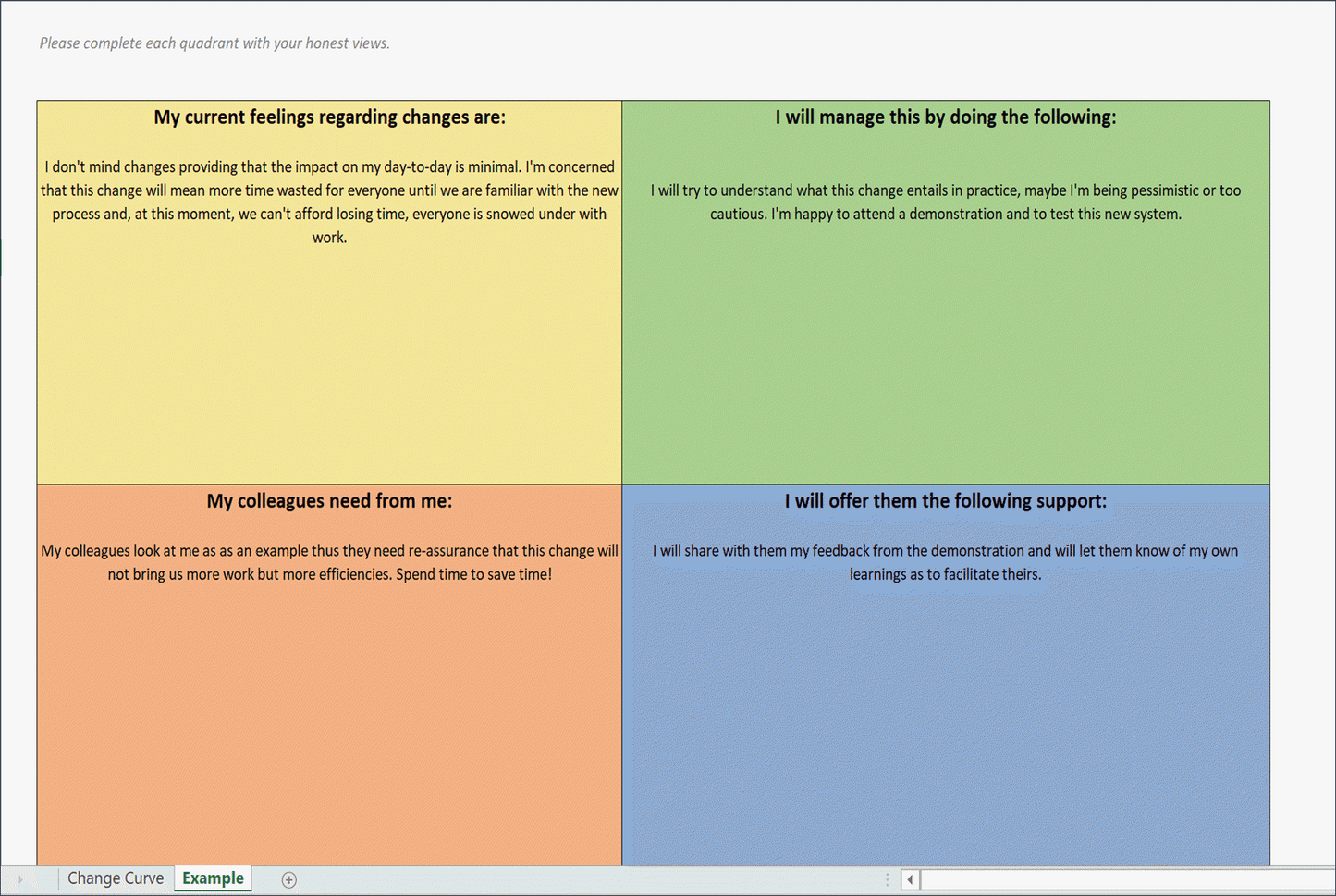 Change Curve Model Template 